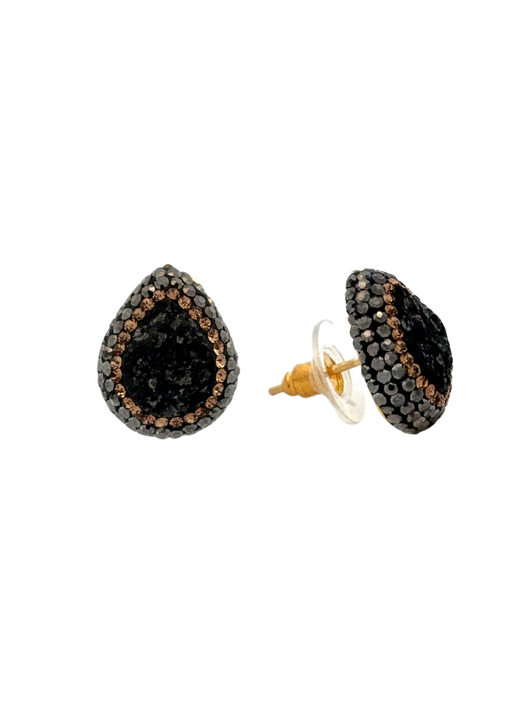 Par Mini Gota Calcita Negra