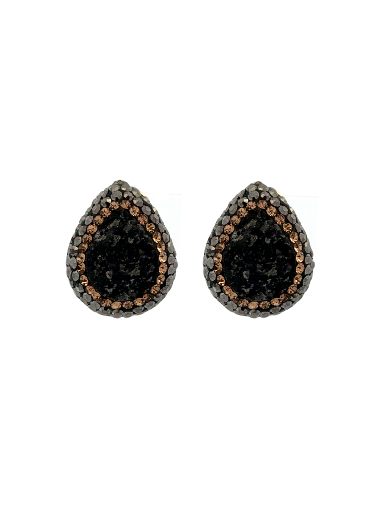 Par Mini Gota Calcita Negra