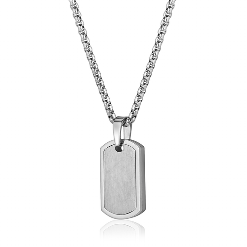 Cadena Dog Tag Plateado