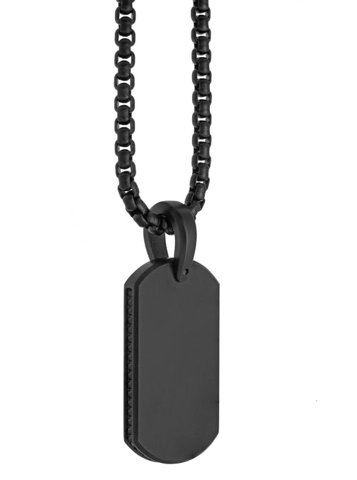 Cadena Dog Tag Negro