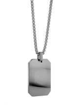 Cadena Dog Tag Negro Negro Metalico