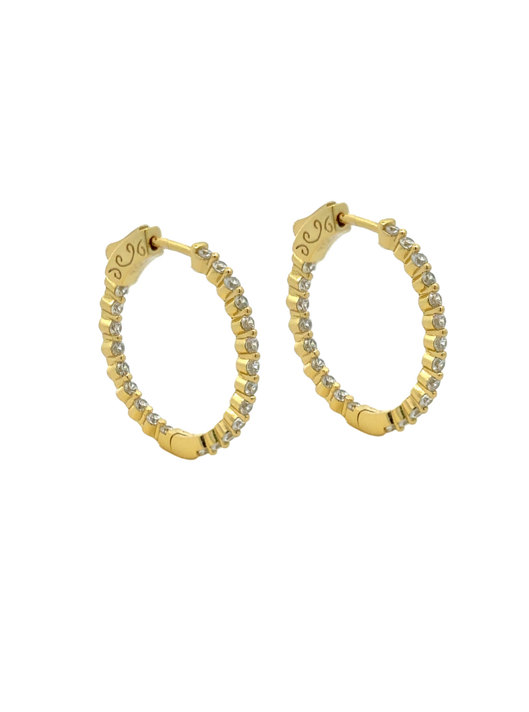 Par Arracadas Con Zirconias 20 mm