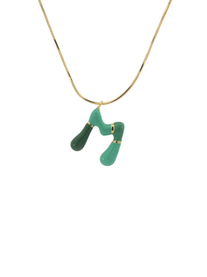 Collar Con Inicial Verde