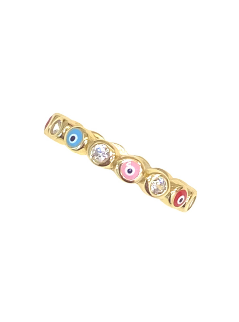 Anillo Ojitos Rainbow con Zirconias