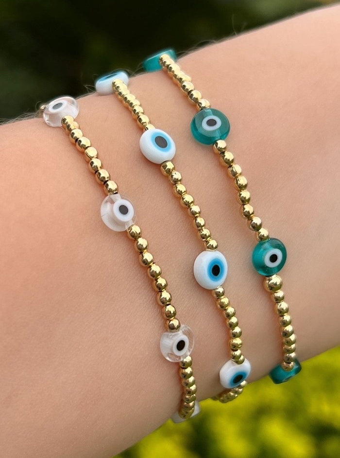 Pulsera Bolitas y Ojitos de Colores