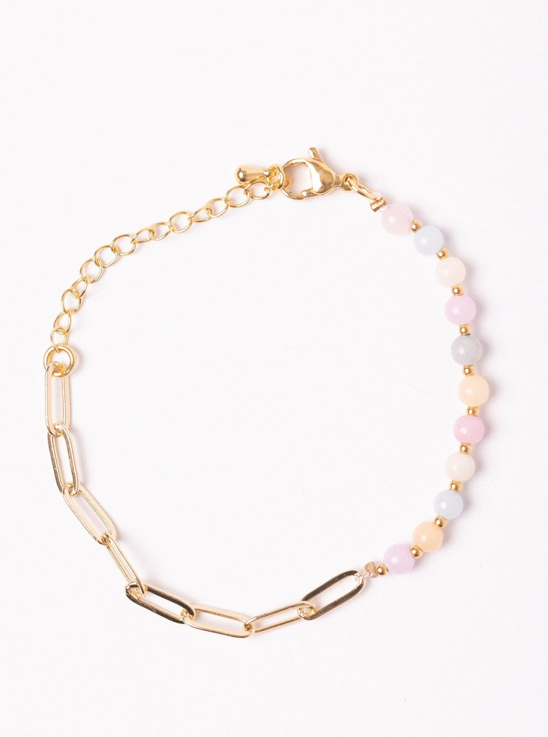 Pulsera Cadena y Piedritas Pastel