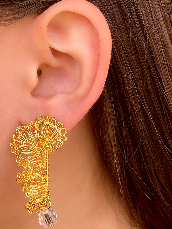 Par Aretes Dorados con Gota Peque√±os