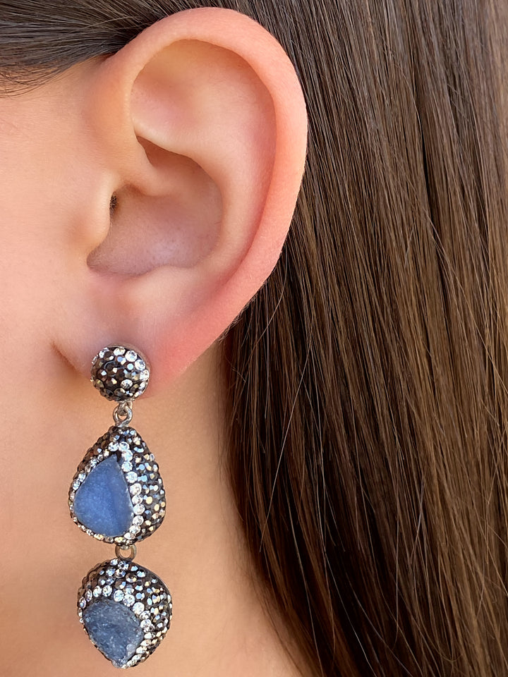 Par Aretes Dos Gotas Calcita