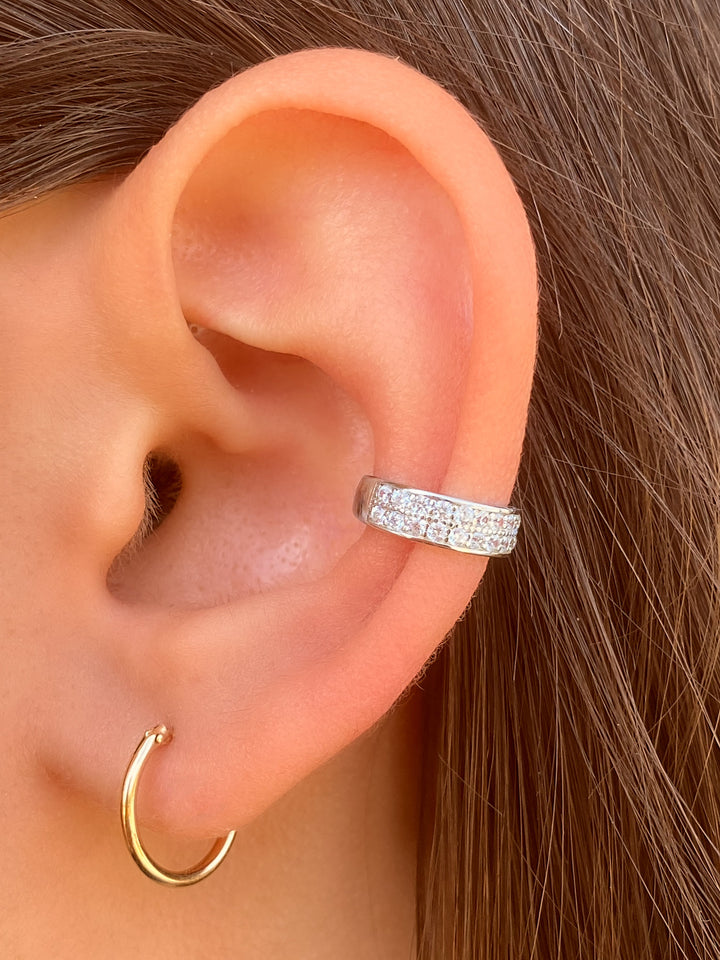 Ear Cuff Doble L√≠nea Zirconias