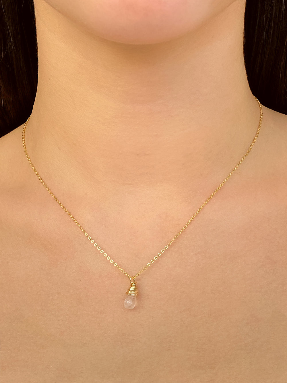 Collar Dije Piedra Transparente