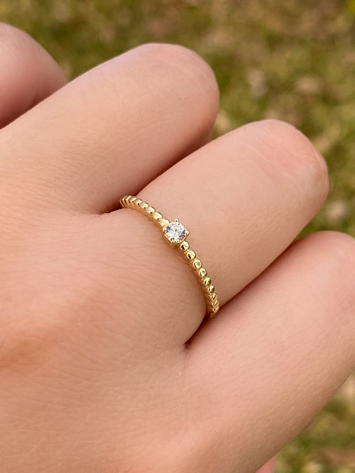 Anillo Zirconia Oro 10 K