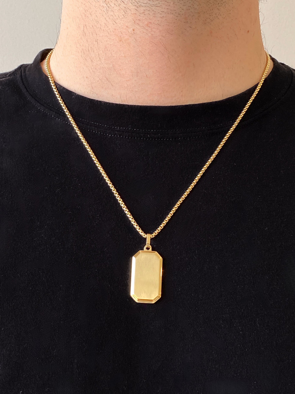 Cadena Dog Tag Octagono