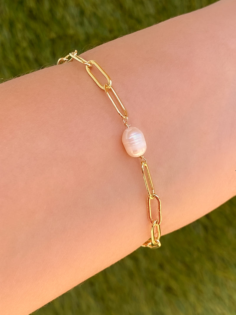 Pulsera Eslabón con Perla