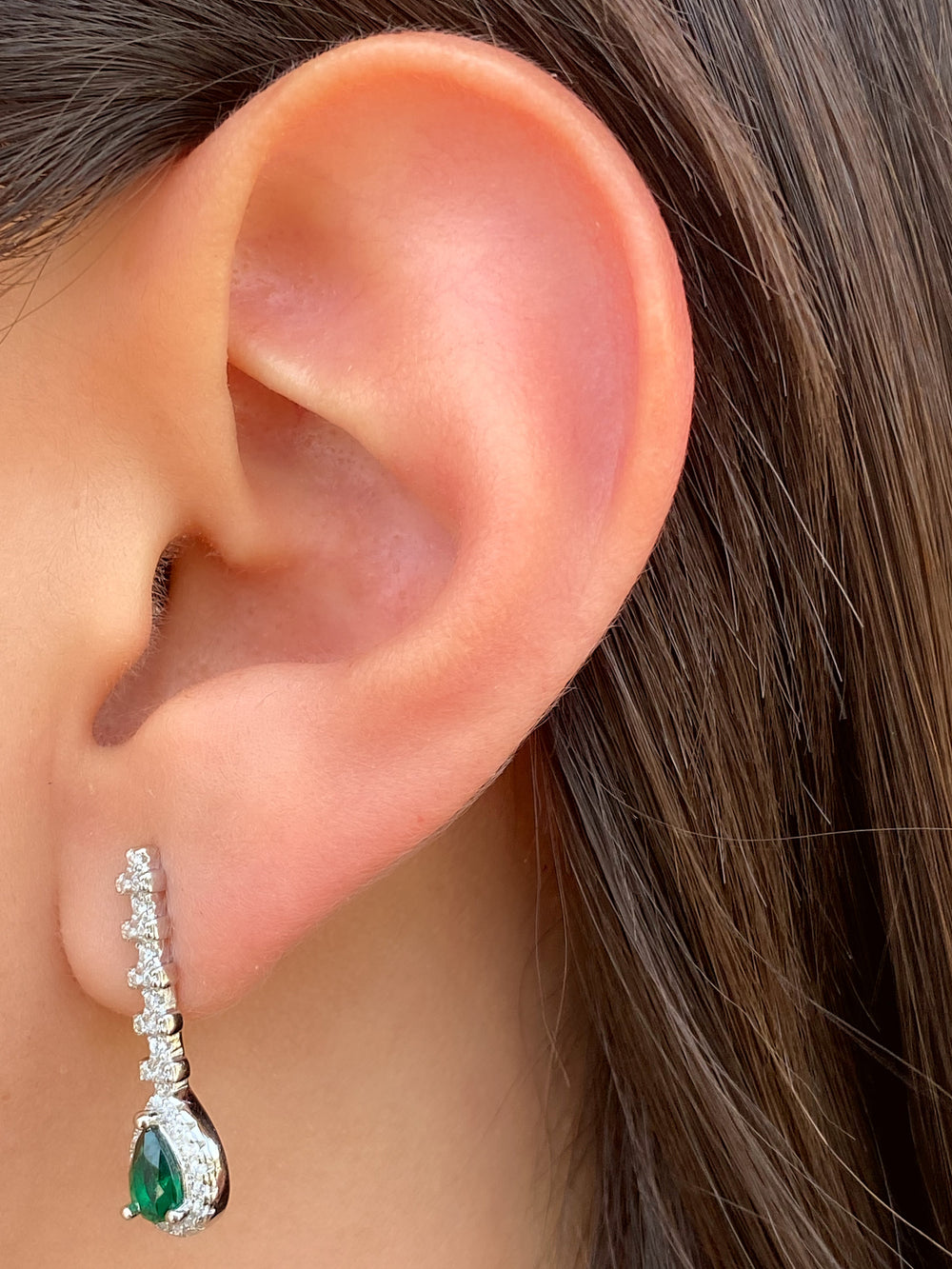 Par Aretes Gota con Zirconias