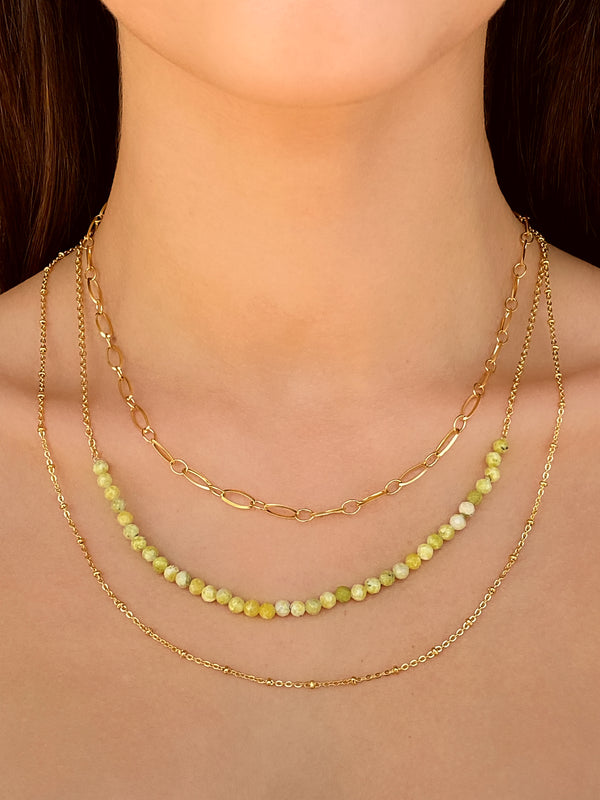 Collar Triple Eslabón y Piedras
