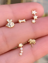 Aretes Broquel Oro 10k