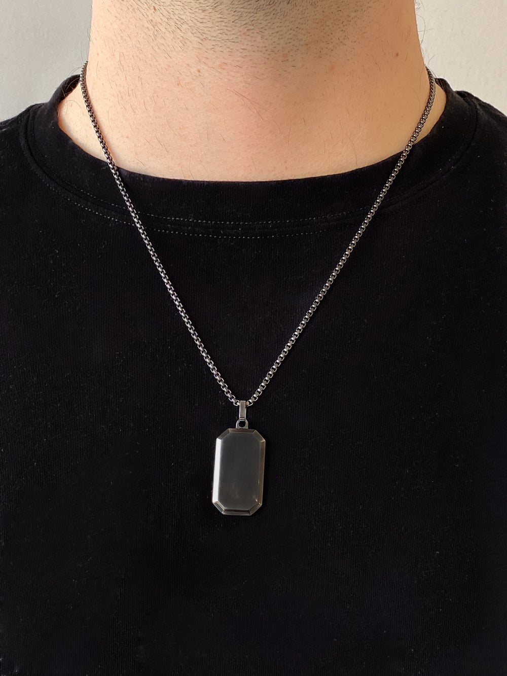 Cadena Dog Tag Octagono