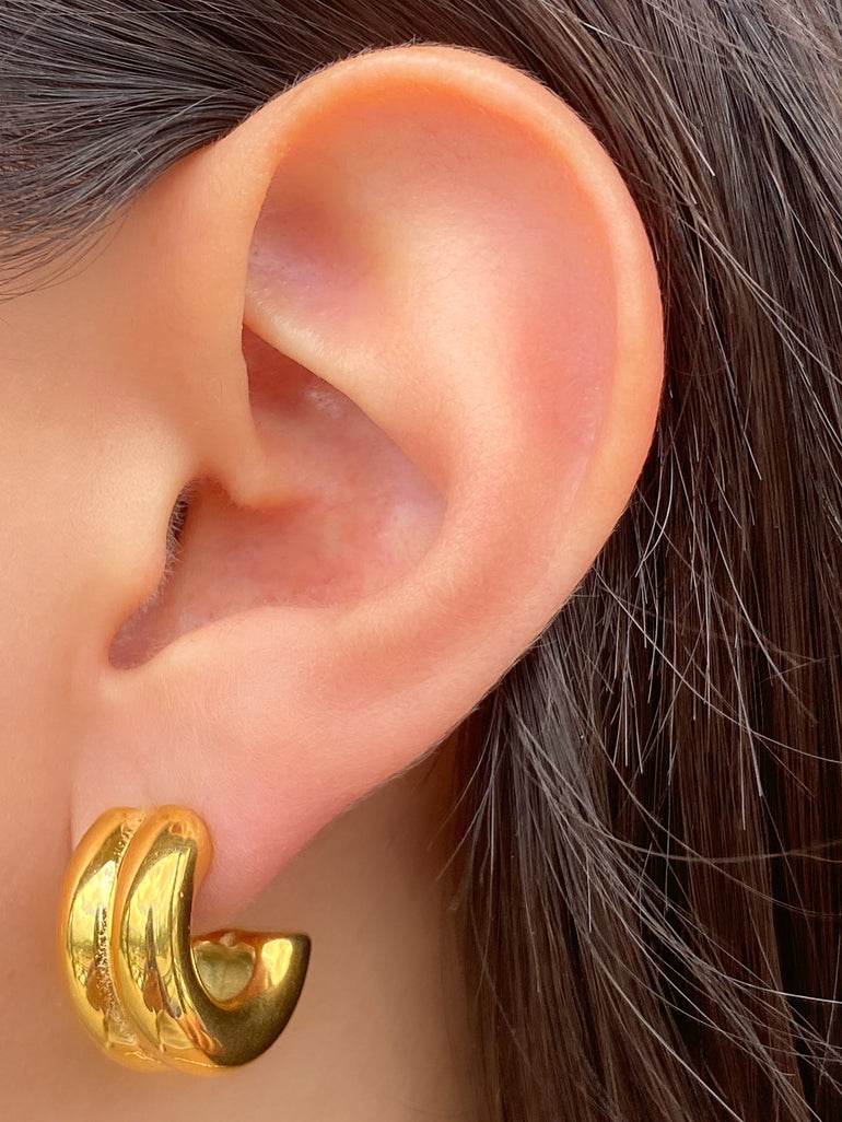 Par Arracada Doble Gruesa