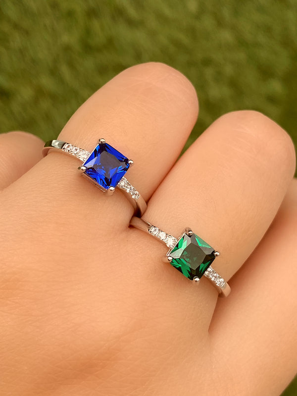 Anillo Zirconias con Baguette Color