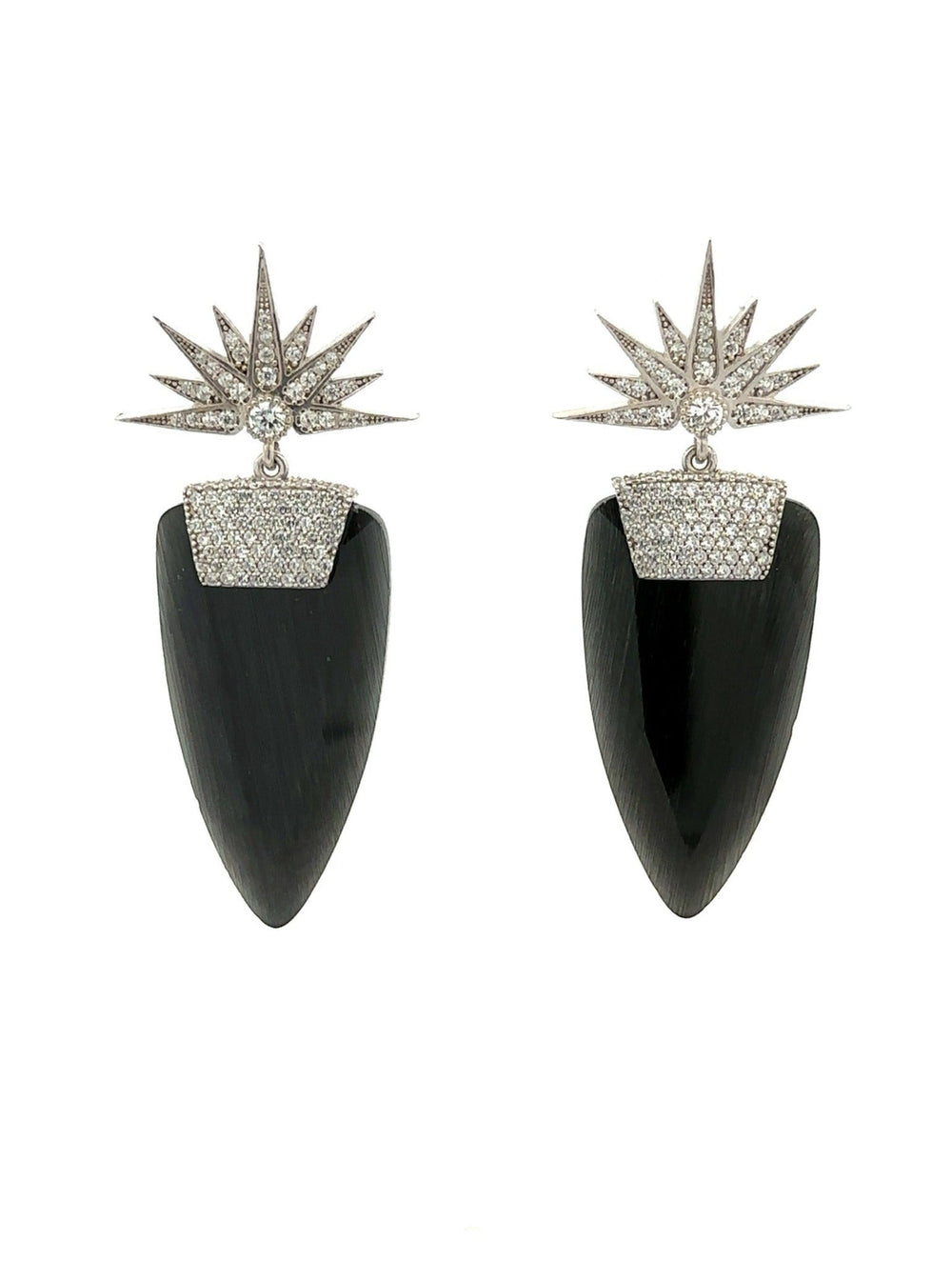 Par Aretes Ojo de Gato Negro