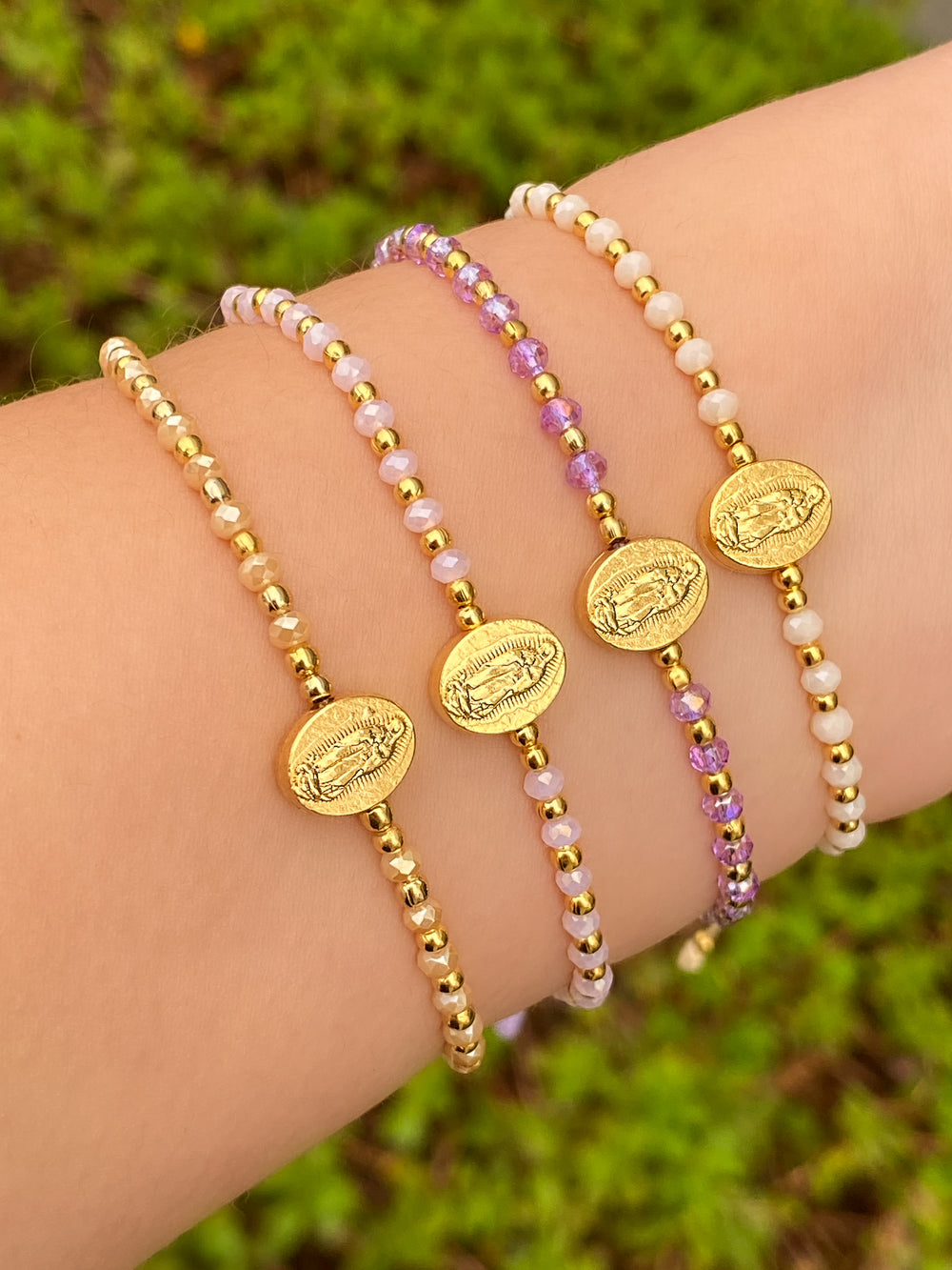 Pulsera Piedritas y Virgen