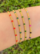 Pulsera Bolitas y Piedras de Colores
