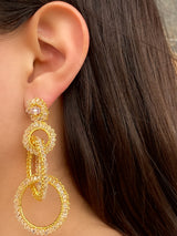 Par Aretes Circulos Dorado