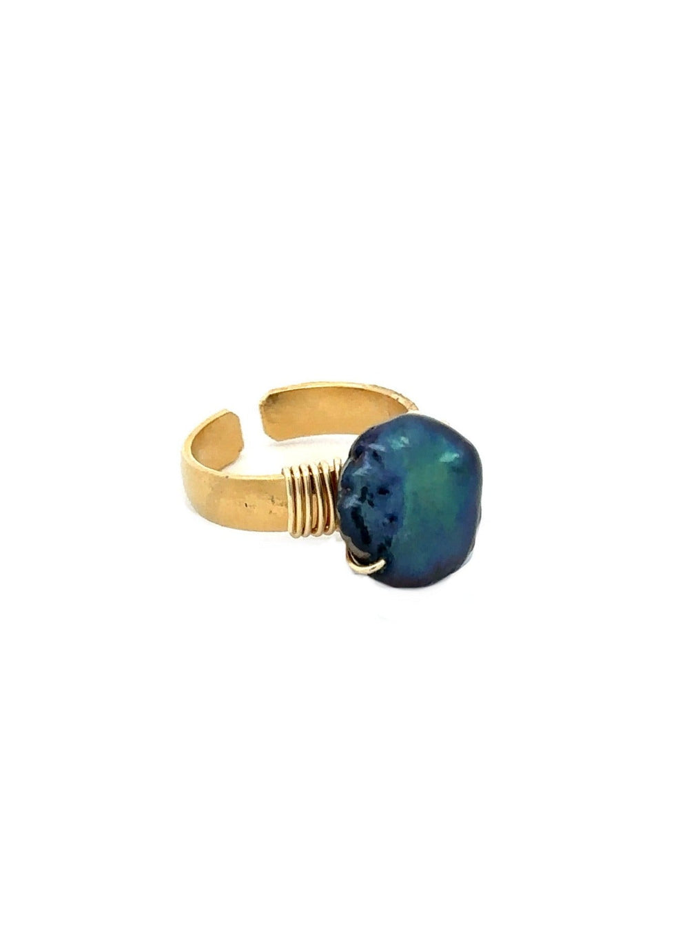 Anillo Con Perla Negra