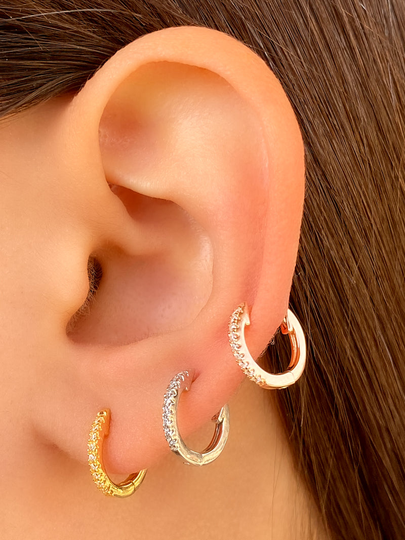Mini Arracada con Zirconias 12 mm