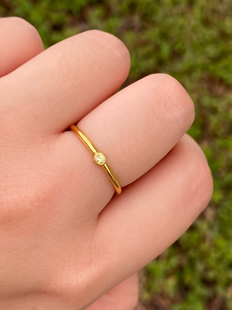 Anillo Zirconia Birthstone Peridoto Agosto