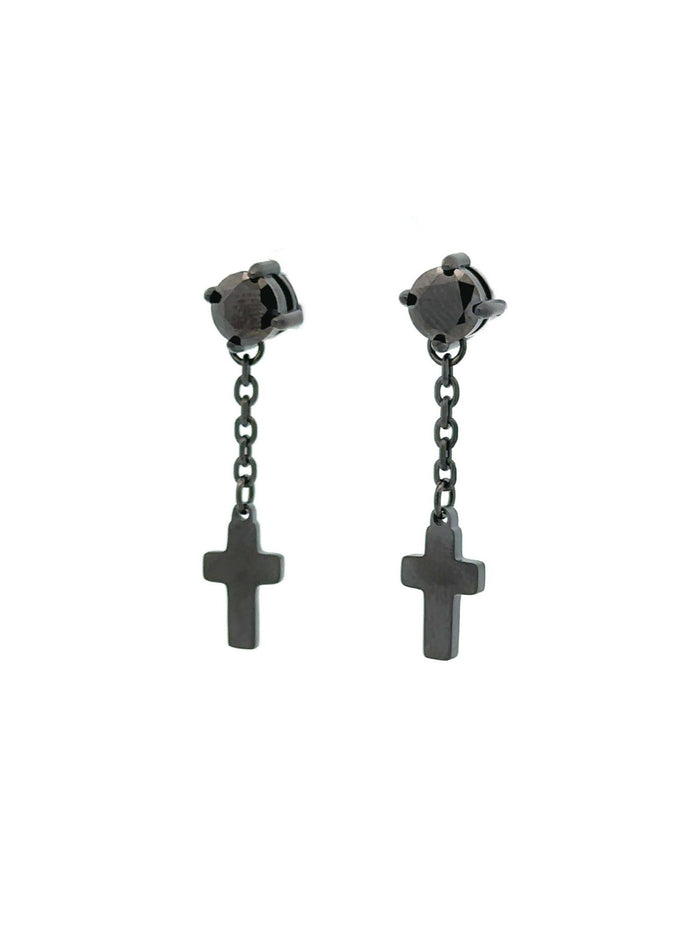 Par Aretes Zirconia y Cruz