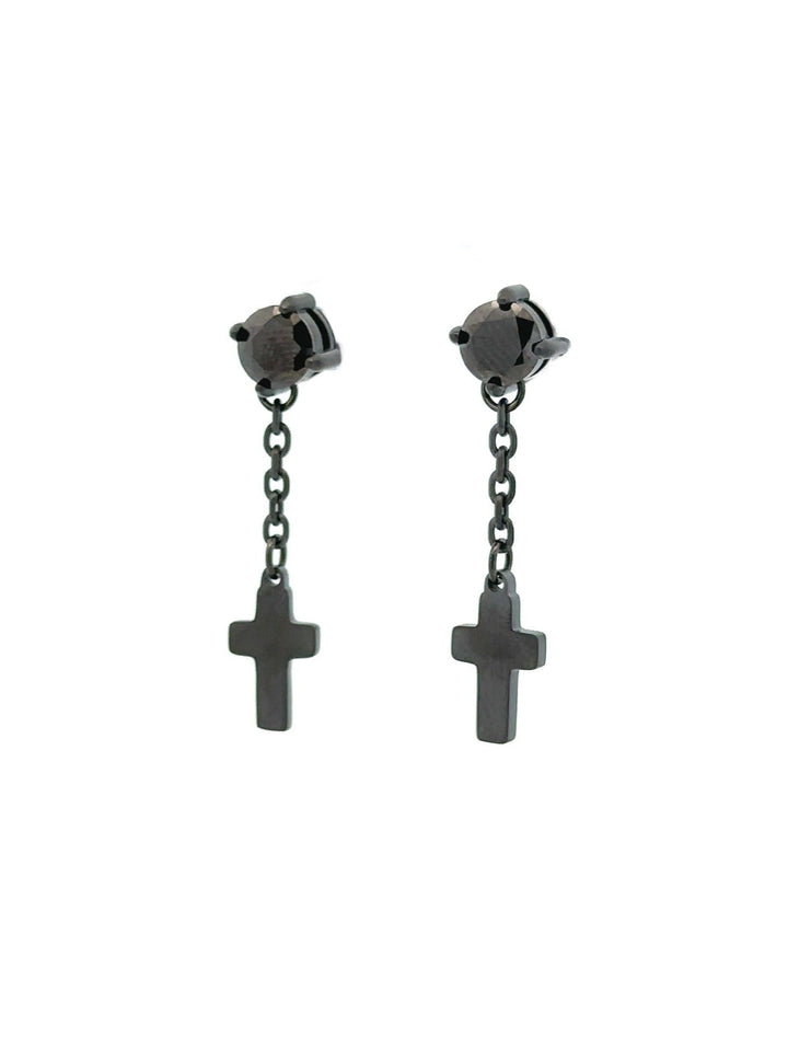 Par Aretes Zirconia y Cruz