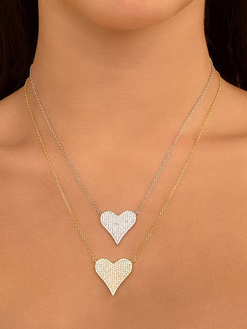 Collar Dije Corazon con Zirconias