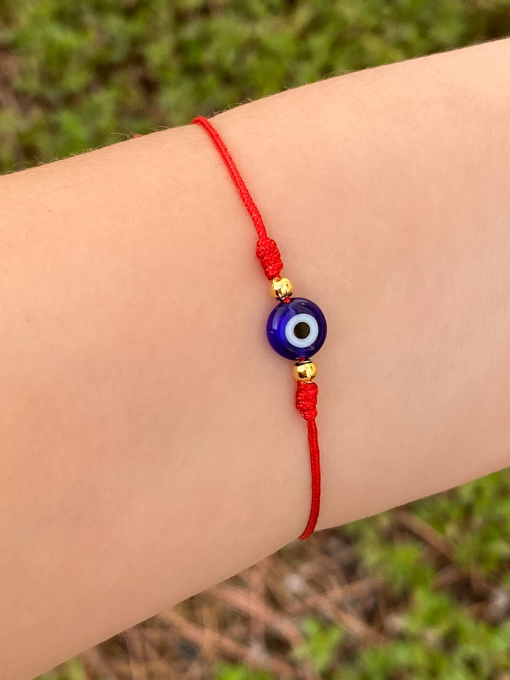 Pulsera Hilo Rojo Con Ojo Azul