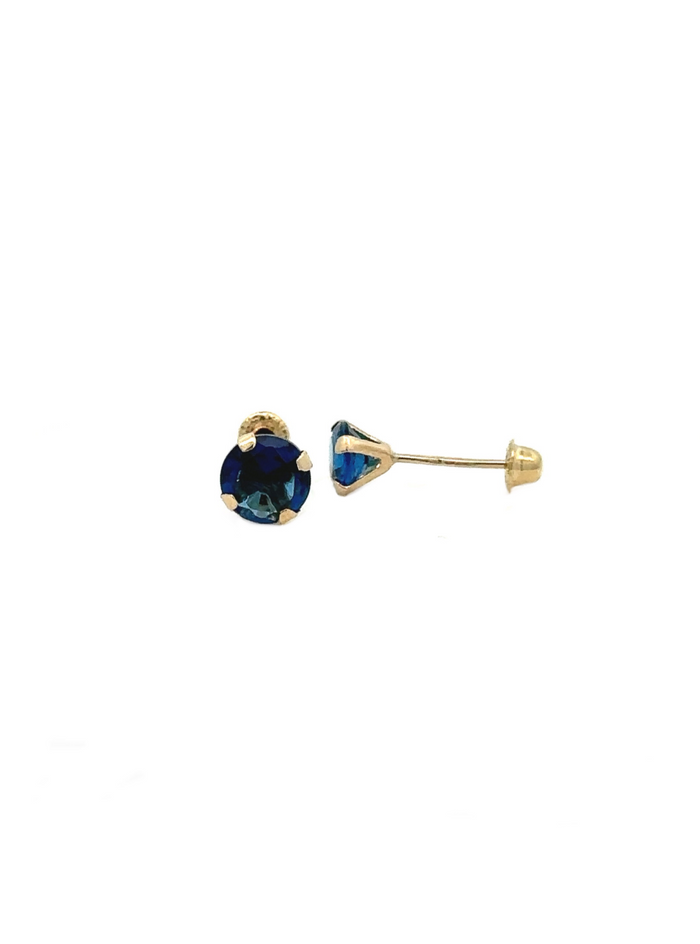 Broquel Zirconia Azul Oro 10k