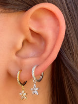 Arracada Zirconias con Flor