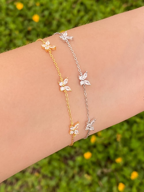 Pulsera Tres Mariposas con Zirconias