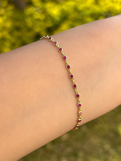 Pulsera Zirconias Rosas