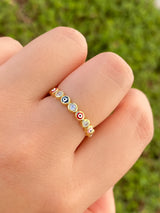 Anillo Ojitos Rainbow con Zirconias