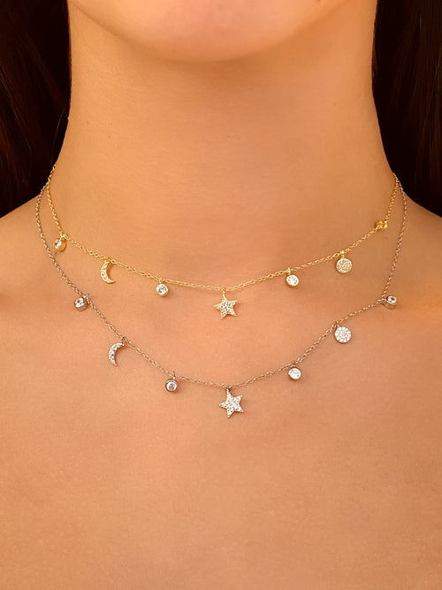 Collar Luna Estrella y Zirconias