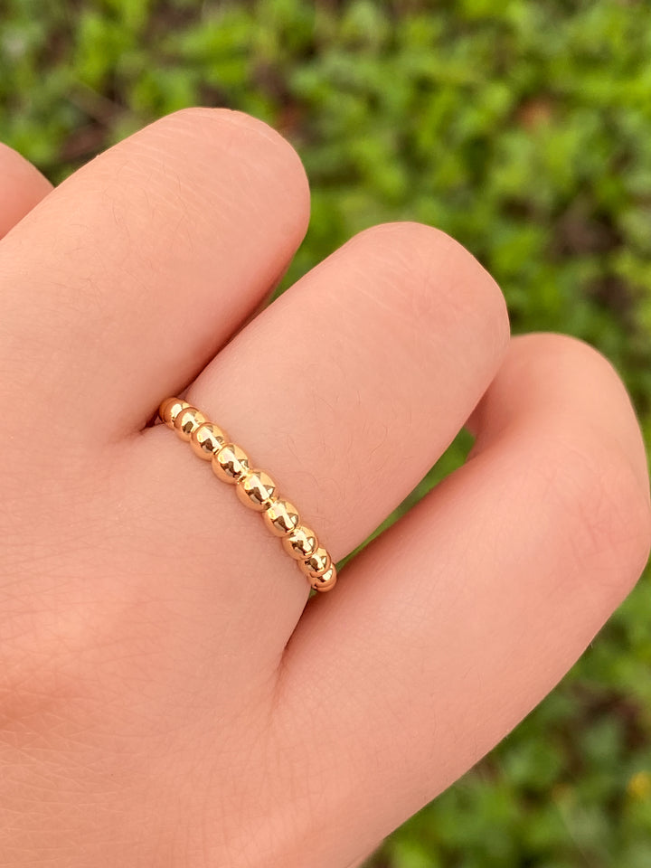 Anillo Bolitas Doradas