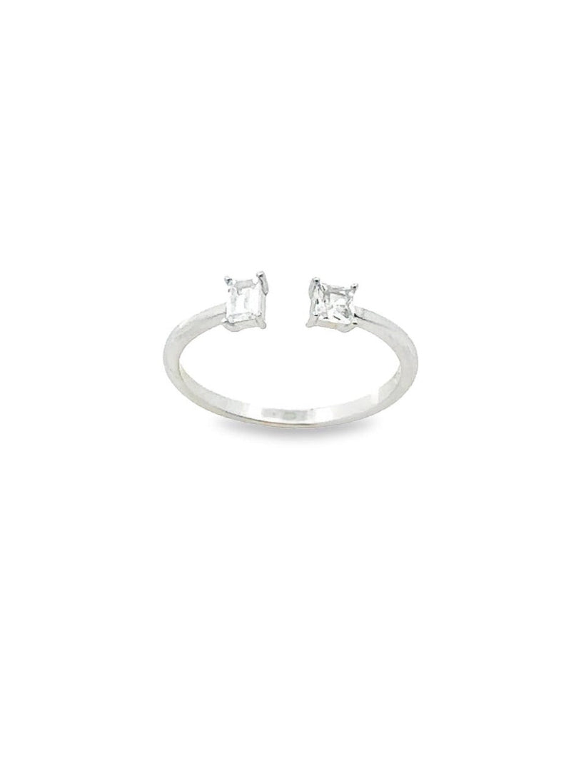 Anillo Semi Ajustable Zirconia y Baguette