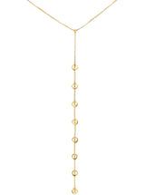 Collar Largo Dorado con Círculos