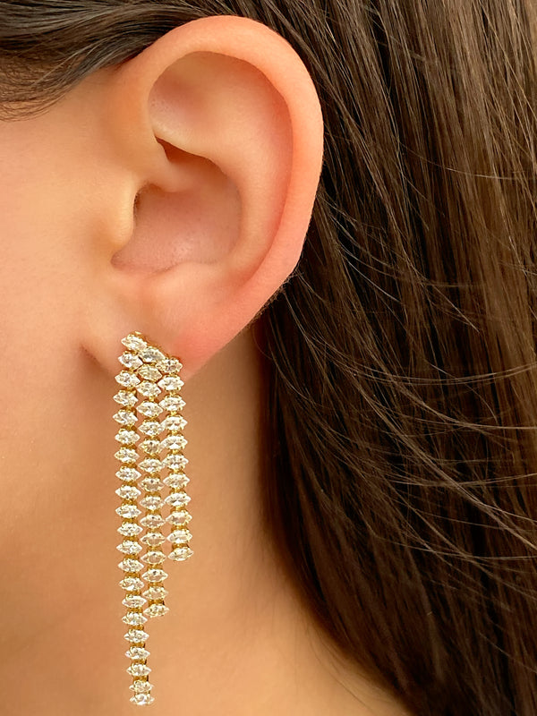 Par Aretes Tiras Zirconias
