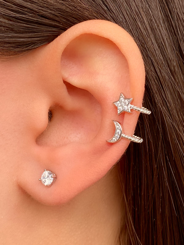 Ear Cuff Luna y Estrella