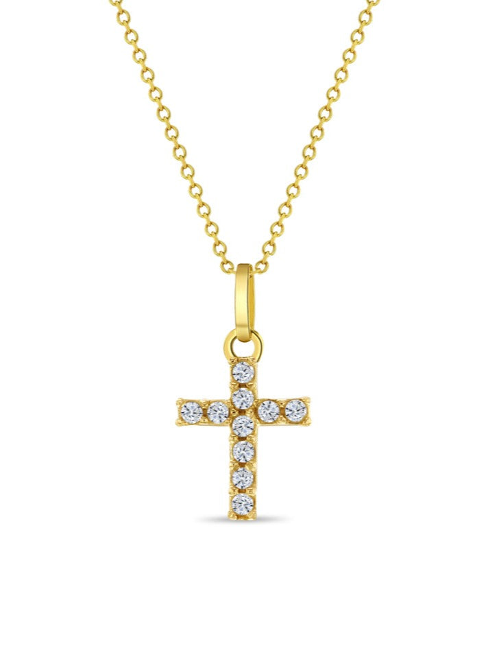 Collar Dorado Dije Cruz Oro 14K